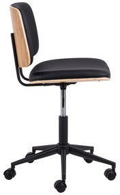 Sedia da ufficio in similpelle nera Owen - Actona