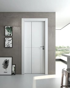 Porta interna pieghevole a libro asimmetrica Lione in legno colore bianco, L 70 x H 210 cm, apertura a sinistra