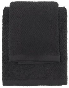 Set asciugamani bagno nero per viso e ospite in cotone puro Spring