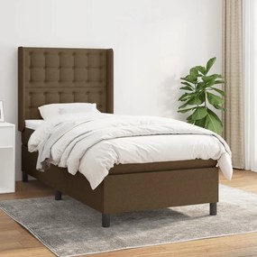 Giroletto A Molle Con Materasso Marrone Scuro 80x200 Cm Tessuto /