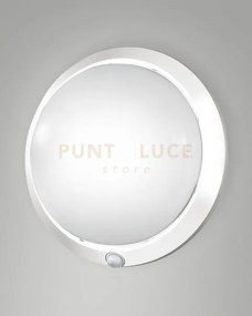 Armilla plafoniera d.30cm  bianca ip44 1 luce attacco e27 con senso...