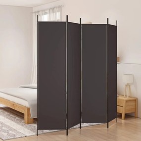 Divisorio A 4 Pannelli Marrone 200x200 Cm İn Tessuto /
