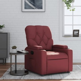 Poltrona Reclinabile Rosso Vino İn Similpelle /