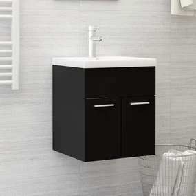 Mobile sottolavabo nero 41x38,5x46 cm in truciolato