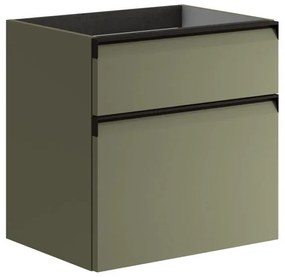 Mobile da bagno sotto lavabo Fusion verde salvia opaco L 59.5 x H 60 x P 45.5 cm 2 cassetti, lavabo non incluso
