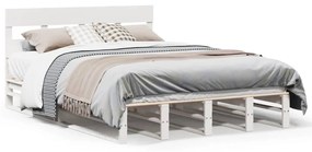 Letto senza materasso bianco 160x200 cm legno massello di pino