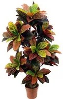 Croton Artificiale con Vaso Altezza 160 cm Verde