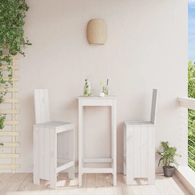 Sgabelli da bar 2pz bianchi 40x42x120 cm legno massello pino