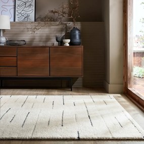 Tappeto in lana color crema tessuto a mano 160x230 cm Dottie Linear - Flair Rugs
