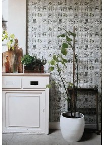 Fotomurale ESTA Pagine, grigio caldo chiaro e verde 138X279 cm