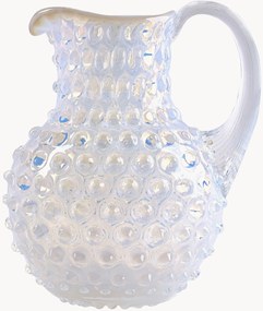 Brocca in vetro soffiato Opaline Paris Hobnail