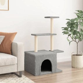 Albero per gatti con tiragraffi in sisal grigio chiaro 110 cm