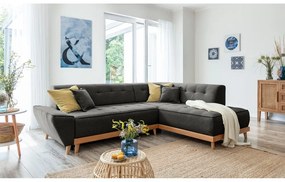 Divano letto angolare grigio scuro L, angolo destro Dazzling Daisy - Miuform