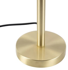 Lampada da tavolo classica in ottone con paralume grigio chiaro 35 cm - Simplo