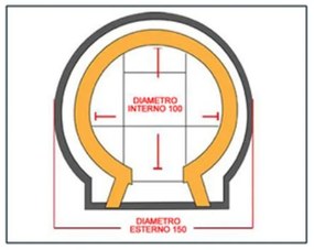 Forno a legna Artigianale Per Pizze Diametro Interno 100 cm completo di base