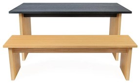 Tavolo da pranzo con piano in rovere 90x160 cm Stripe - Woodman