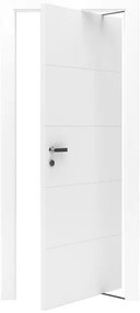 Porta interna rototraslante Dione in legno laccato colore bianco, L 80 x H 210 cm, apertura reversibile