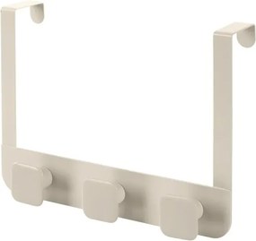 Gancio bagno triplo in acciaio e plastica beige quadrato Fiore