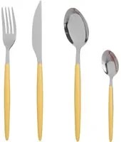Set 16 posate acciaio inox manico giallo Marea
