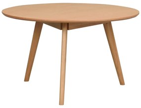 Tavolino rotondo in rovere decorato in colore naturale 90x90 cm Yumi - Rowico