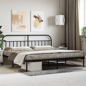 Giroletto Con Testiera İn Metallo Nero 200x200 Cm /