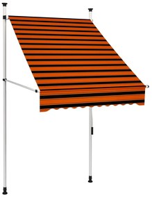 Tenda da Sole Retrattile Manuale 100 cm Arancione e Marrone