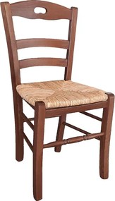 Sedia da cucina con seduta paglia LOIRE Noce SET 2 PZ