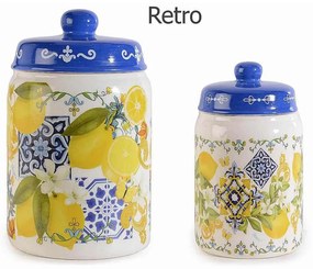 Set 2 pz Barattolo da Cucina in Ceramica - Maiolica Mediterranea