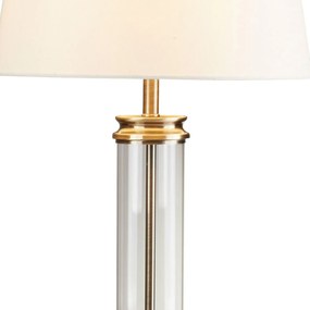 Lampada Da Scrivania Pedestal Acciaio Adjustable Vetro Trasparente 1 Luce E27