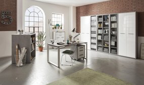 Ufficio completo in finitura Cemento e Bianco Laccato II
