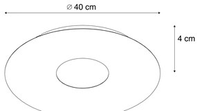 Plafoniera moderna oro 40 cm con LED dimmerabile a 3 livelli - Morning