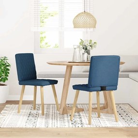 Sedie Da Pranzo 2 Pz Blu İn Tessuto /