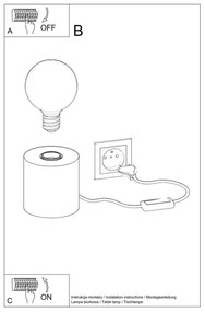 Lampada da tavolo SALGADO 1xE27/60W/230V cemento