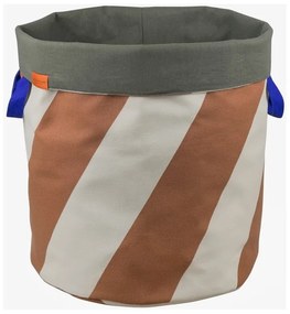 Cesta per il bucato color mattone/color crema in tessuto 5 l Diagonal – Mette Ditmer Denmark