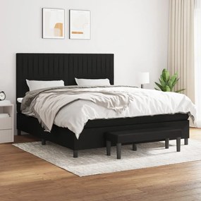 Giroletto A Molle Con Materasso Nero 160x200 Cm İn Tessuto /