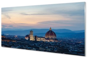 Quadro su vetro Italia cattedrale panorama notte 100x50 cm
