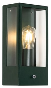 Lampada da parete per esterno verde scuro con sensore crepuscolare IP44 - Rotterdam