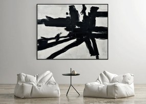 AGAVE quadro dipinto a mano su tela di cotone Omaggio a Kline 150×120