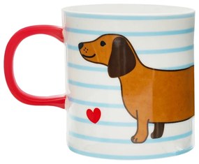 Tazza in porcellana blu-marrone 300 ml Sausage Dog - Sass &amp; Belle