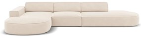 Divano angolare in velluto beige (angolo sinistro) Jodie - Micadoni Home