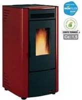 stufa a pellet ketty evo 2.0 6,5 kw bordeaux (conto termico) - misure cm.45,6x47,9x88,4h. - peso kg.77 fer258005