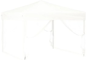 Tenda per Feste Pieghevole con Pareti Laterali Bianco 3x3 m