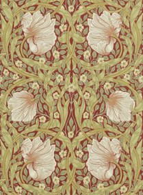 Morris & Co Carta da parati Pimpernel - Brick/ Olive