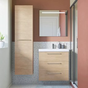Mobile sottolavabo e lavabo Remix New per vasca centrale rovere chiaro L 75 cm 3 cassetti