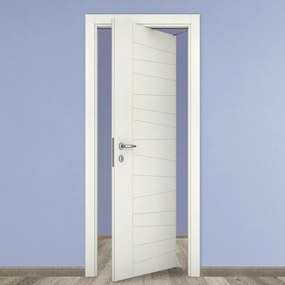 Porta tamburata rototraslante Madera bianco L 80 x H 210 cm destra