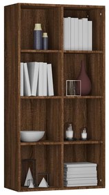 Libreria/credenza rovere marrone 66x30x130 cm legno multistrato