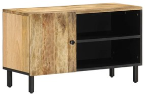 Mobile Porta Tv 80x31x46 Cm İn Legno Massello Di Mango /