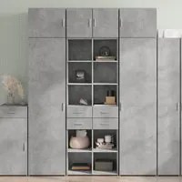 Credenza Grigio Cemento 70x42,5x185 cm in Legno Multistrato 3281465