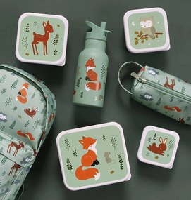 A Little Lovely Company - set di quattro scatole merenda - amici del bosco - verde