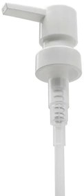 Dispenser sapone in finitura bianca opaca con dettagli in bambù